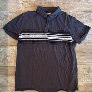 Hang Ten Dark Gray Polo Shirt with Stripes